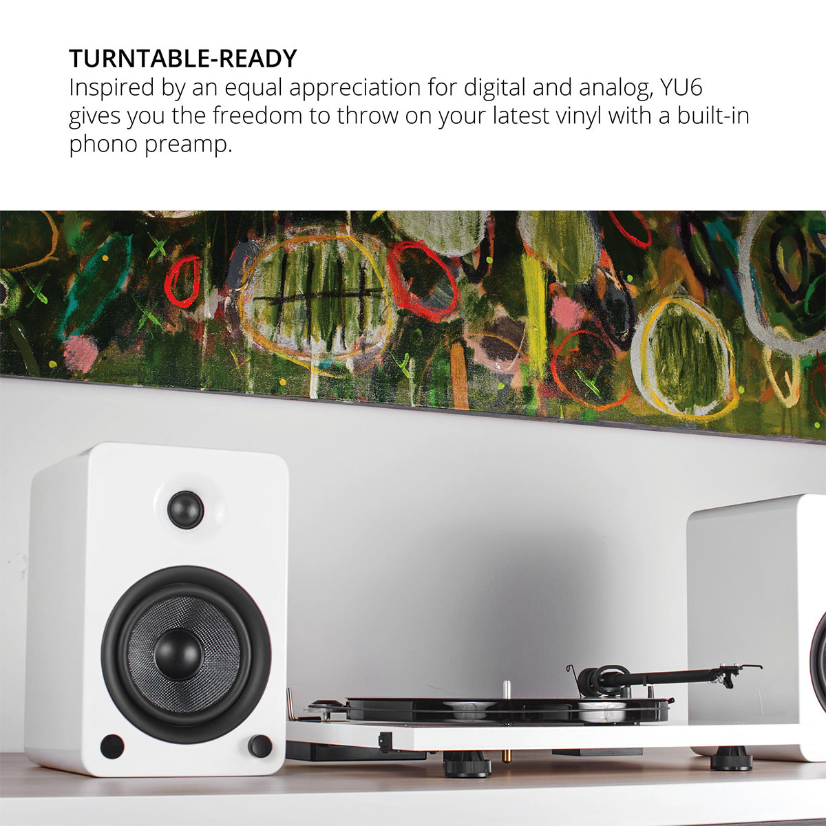 Kanto YU6 Powered Bookshelf Speakers with Built-In Bluetooth - Pair (Matte White)